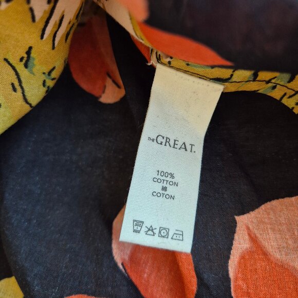 NWoT  The GREAT. The Geranium Midi Dress Romantic Ruffle V-Neck Cabbage Rose - Picture 11 of 16